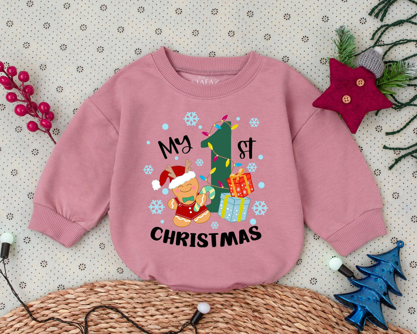 Retro Vintage Santa Romper - Infant First Christmas Outfit