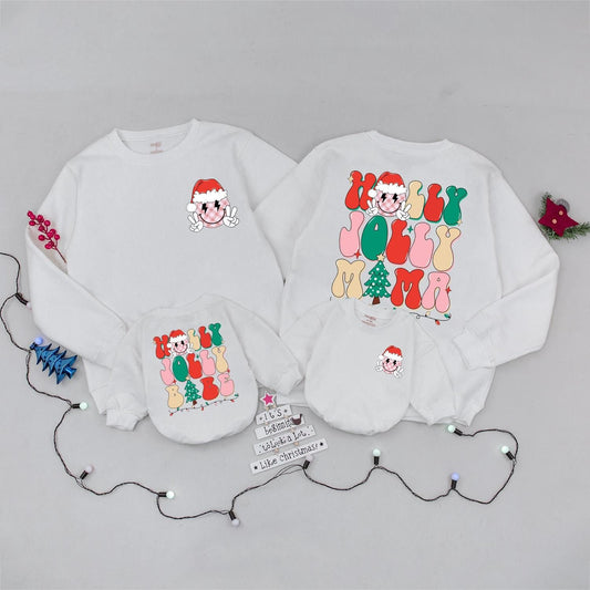 Holly Jolly Mom & Baby Sweaters, Family Christmas Sweatshirts, Trendy