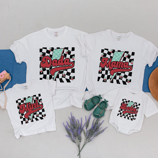 Mama Baby Matching Checkered Shirts for Family Christmas Outfits
