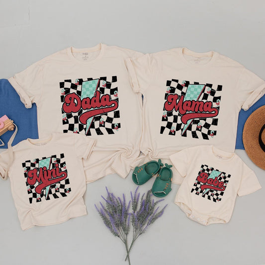 Mama Baby Matching Checkered Shirts for Family Christmas Outfits