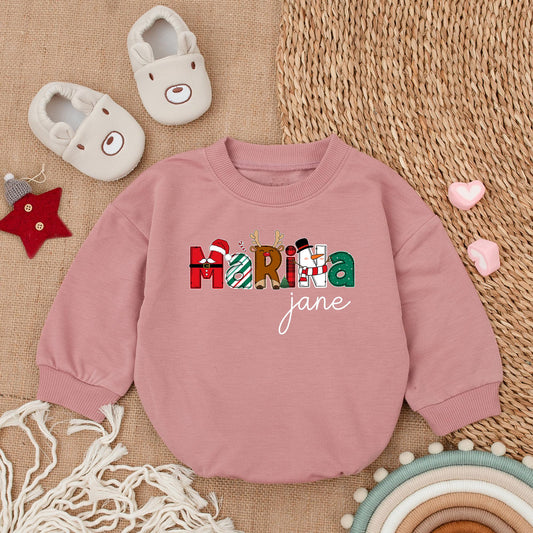 Personalized Baby Christmas Romper & Sweatshirt: Cozy Newborn Outfit