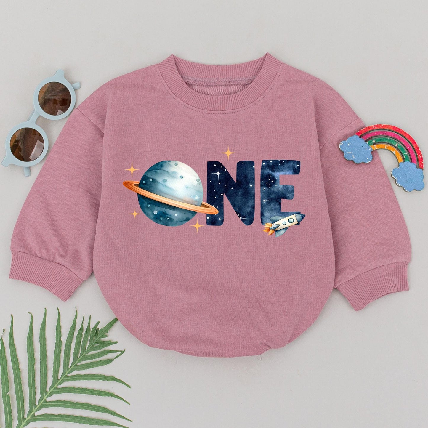 Dada Mama One Space Birthday Sweatshirt Galaxy First Trip Around The Sun Rocket Ship Outfit Personalized 1st Birthday Boy Astronaut Theme Family Gift (139)