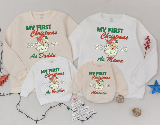 Matching Family Christmas Sweatshirt - First Christmas as Parents