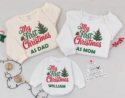 Matching Family Christmas Sweatshirts - Our First 2024 Celebration