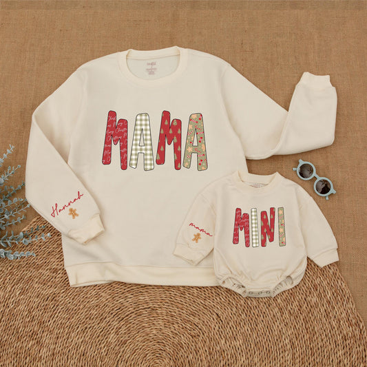 Mommy & Me Retro Christmas Sweatshirts: Family Matching Holiday Outfits