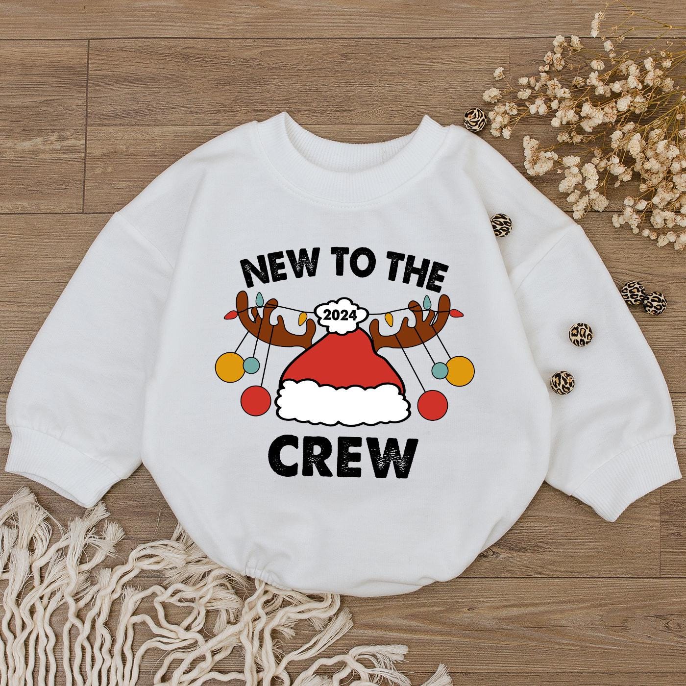 Baby's First Christmas Bodysuit - Cute Unisex Santa Holiday Outfit