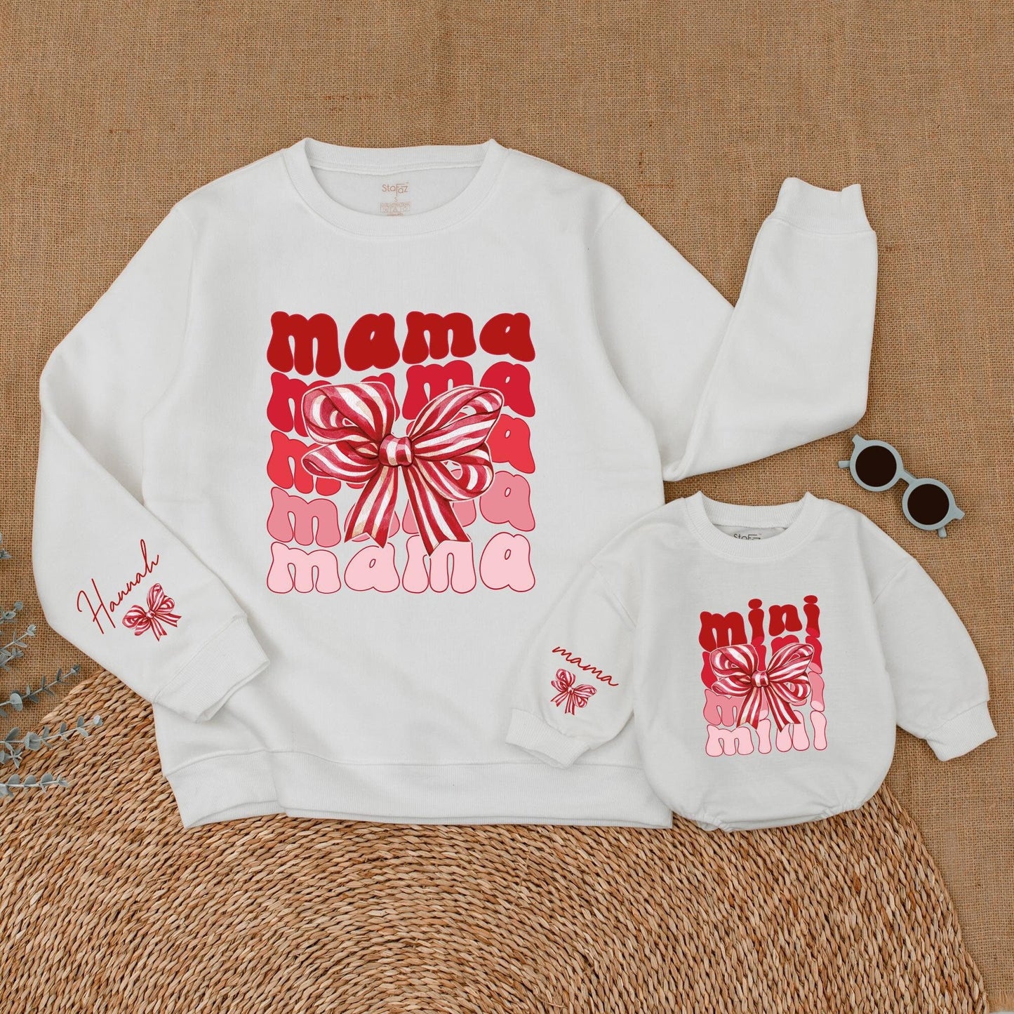 Matching Family Christmas Bow Sweatshirts: Mommy & Me Gifts
