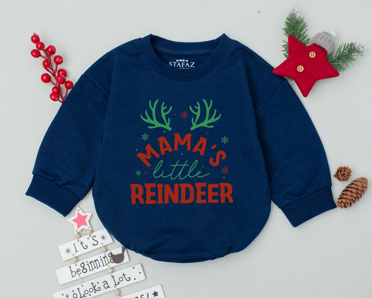 Vintage Christmas Bubble Romper: My First Christmas Baby Outfit