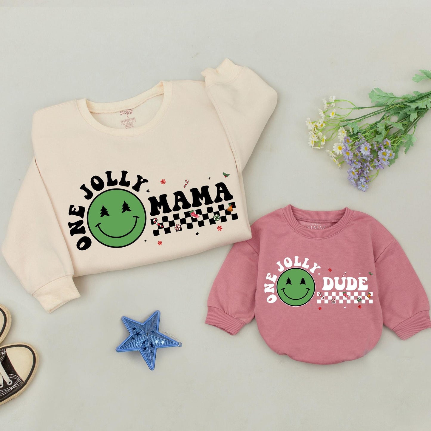Festive Family Christmas Sweatshirt Set: One Jolly Dude & More