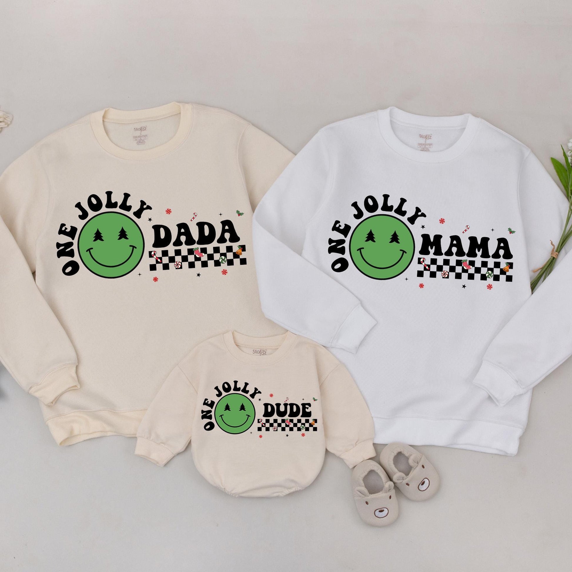 Festive Family Christmas Sweatshirt Set: One Jolly Dude & More