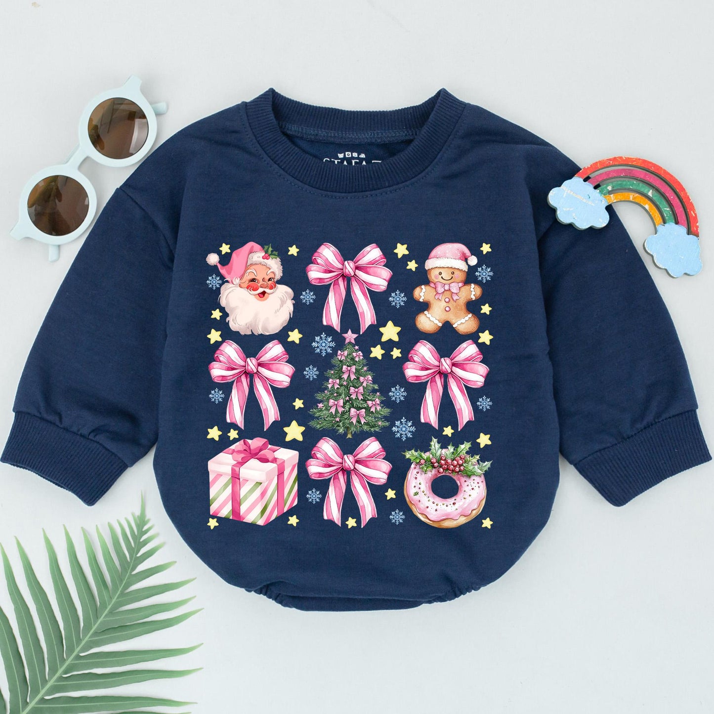 1st Christmas Baby Romper, Xmas Outfit, Newborn Girls Gift