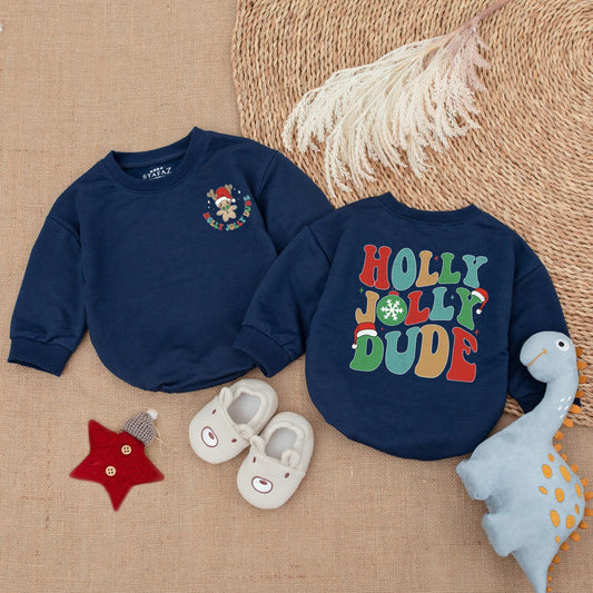 Baby Christmas Romper & Sweatshirt - Cozy Holiday Newborn Outfit