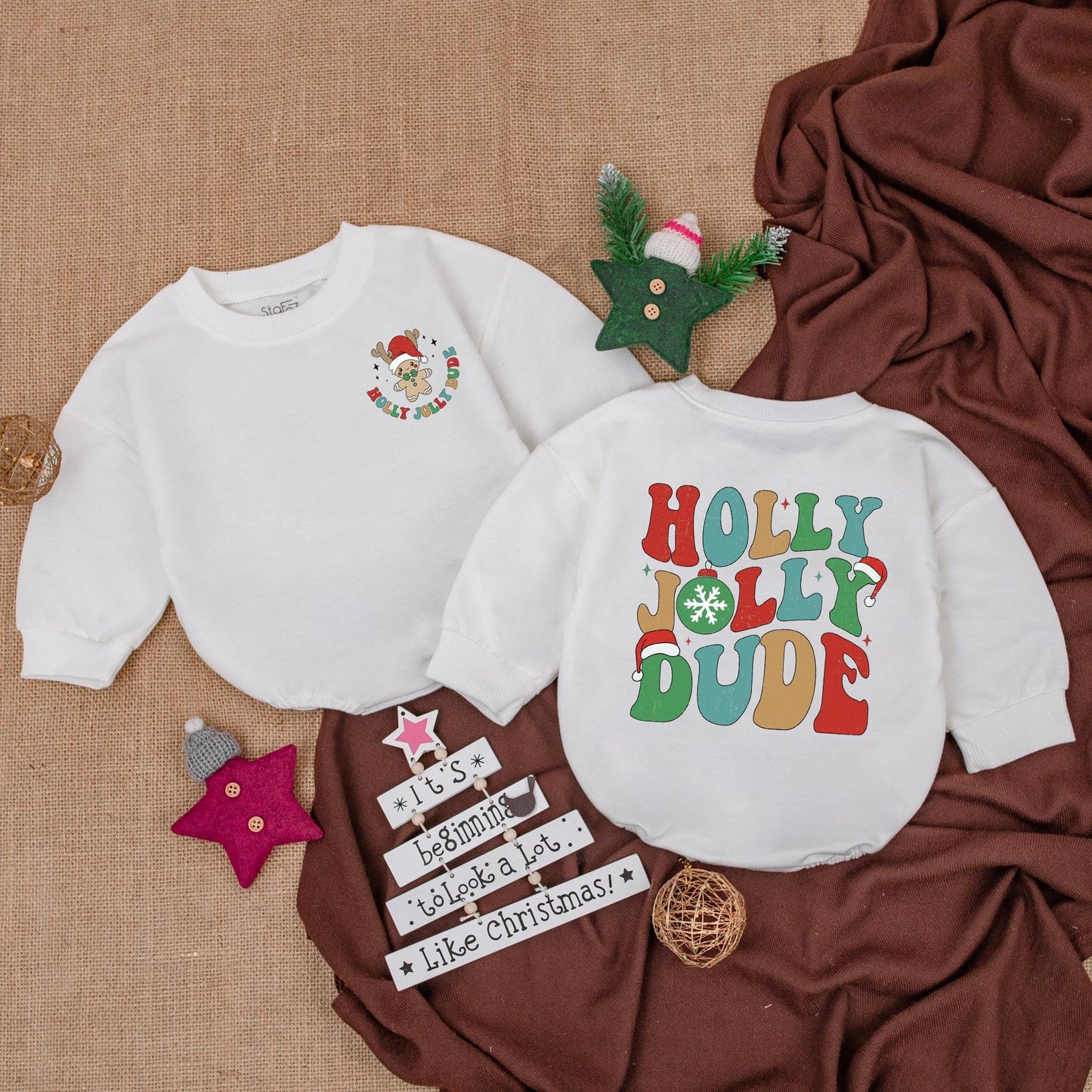 Baby Christmas Romper & Sweatshirt - Cozy Holiday Newborn Outfit