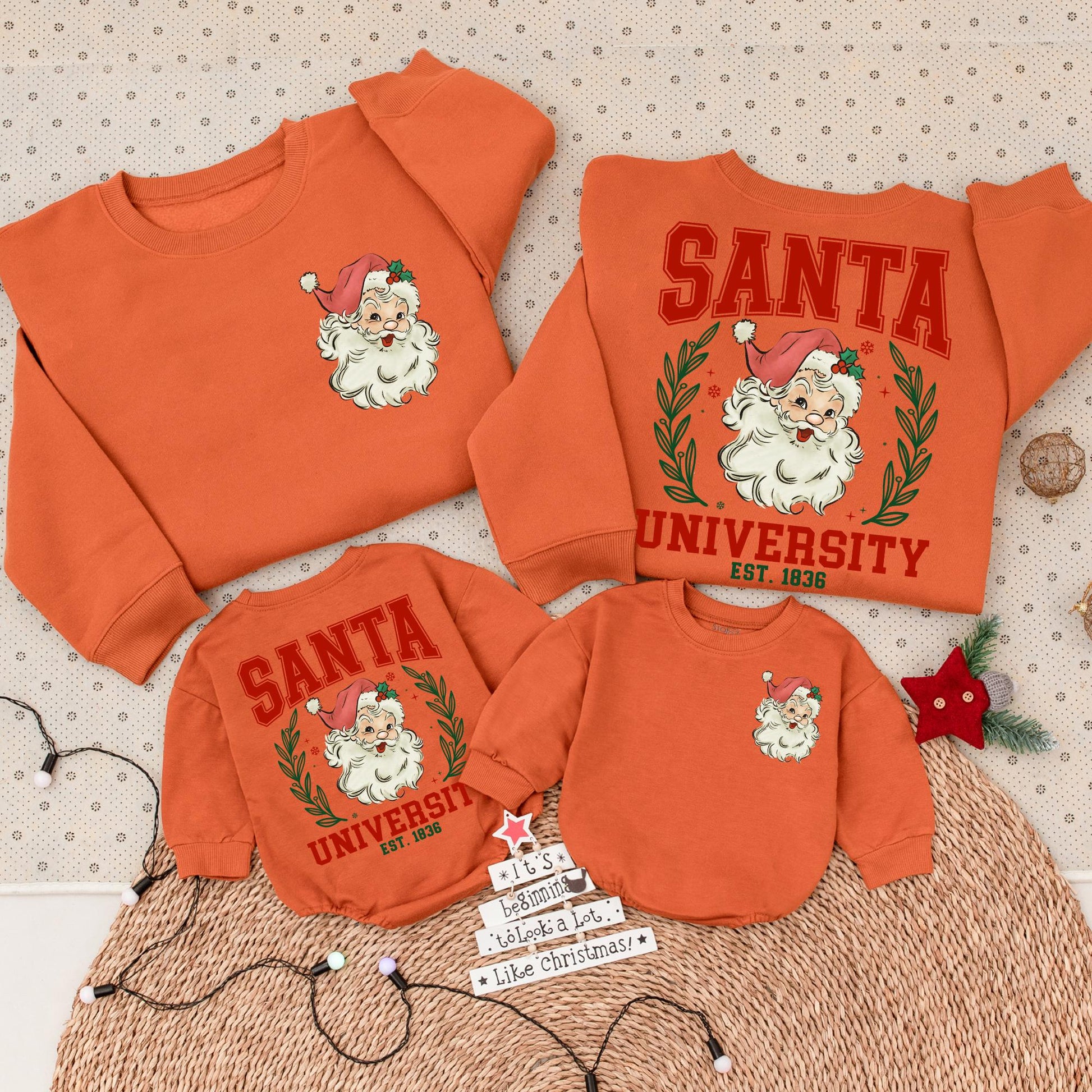 Santa Claus 2-Sided Crewneck | Festive Family Christmas Sweatshirt