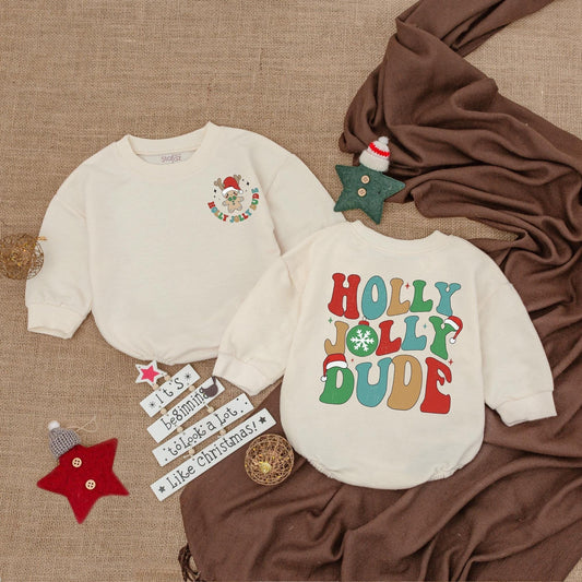 Baby Christmas Romper & Sweatshirt - Cozy Holiday Newborn Outfit