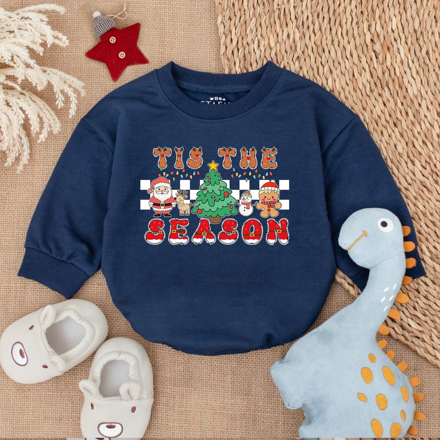 Christmas Bubble Romper & Sweatshirt - Festive Baby Outfit