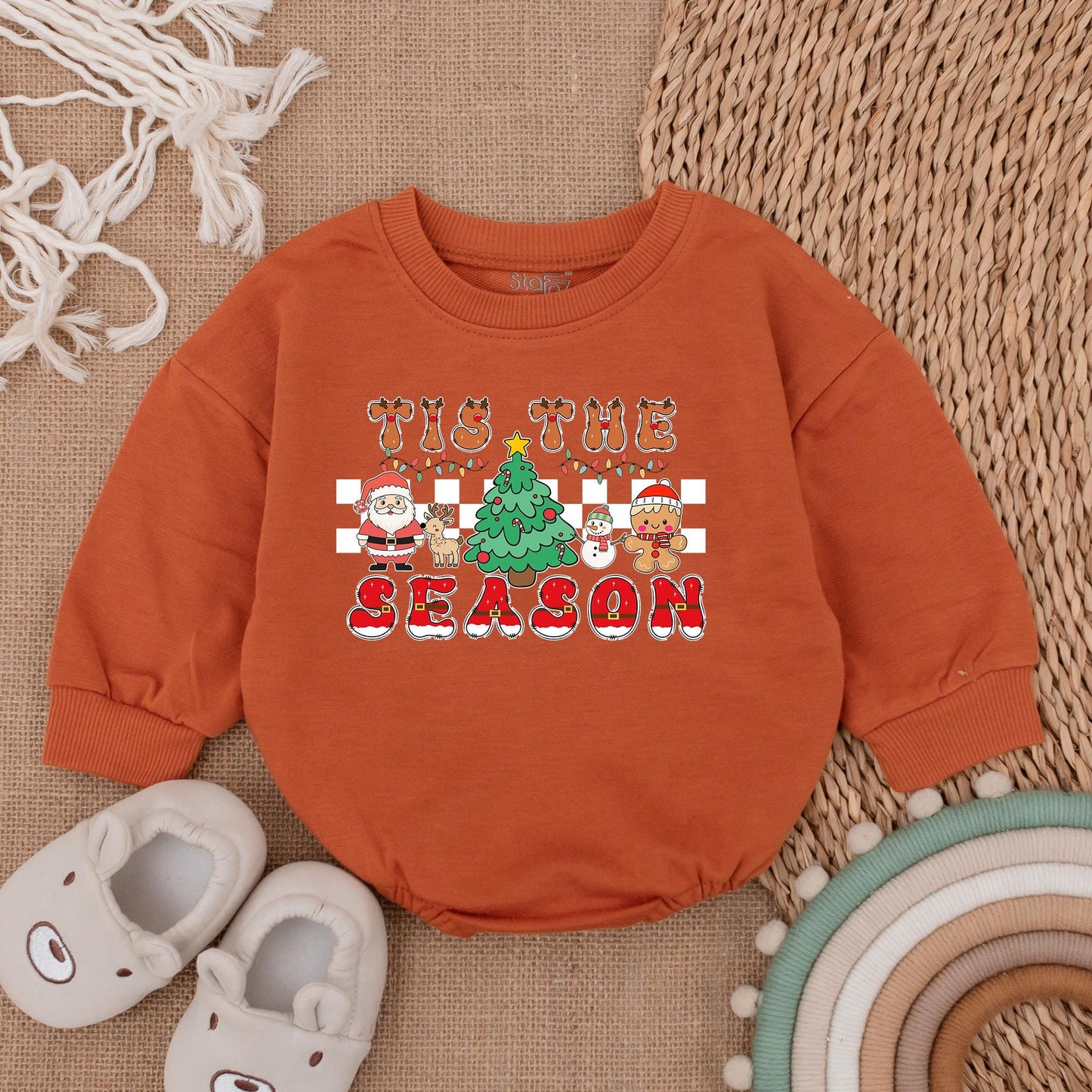 Christmas Bubble Romper & Sweatshirt - Festive Baby Outfit