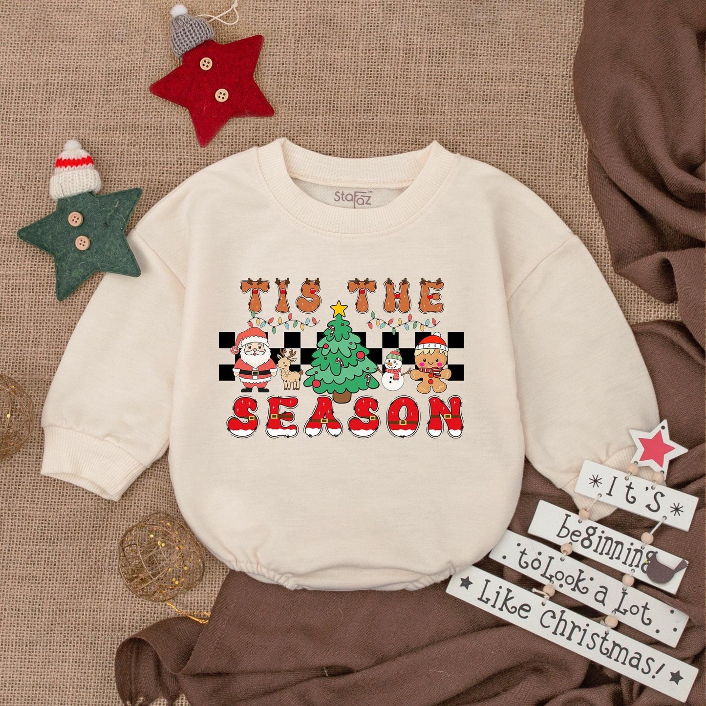 Christmas Bubble Romper & Sweatshirt - Festive Baby Outfit