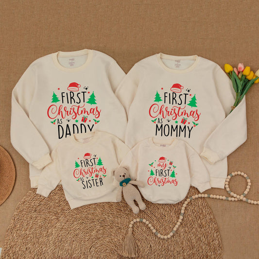 Matching Family Christmas Outfits: Sweaters, Shirts & Baby Rompers