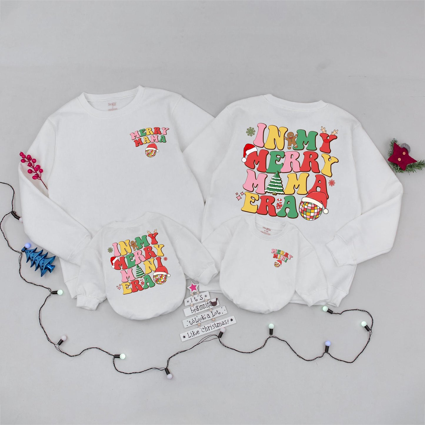 Festive Family Christmas Shirts: Matching Mom and Baby Sweaters