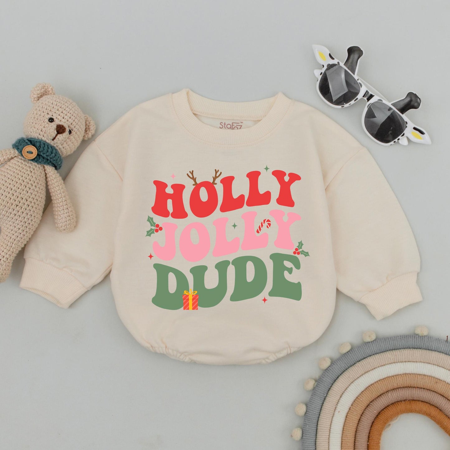 Personalized Holly Jolly Family Christmas Sweatshirt Matching Retro Holiday Crewneck Sweater for Mom Dad Brother Dude Festive Gift