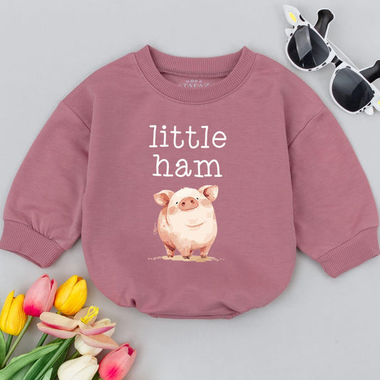 Little Ham Pig Baby Romper Cute Watercolor Piggy Farm Animal Baby Shower Gift Newborn Outfit
