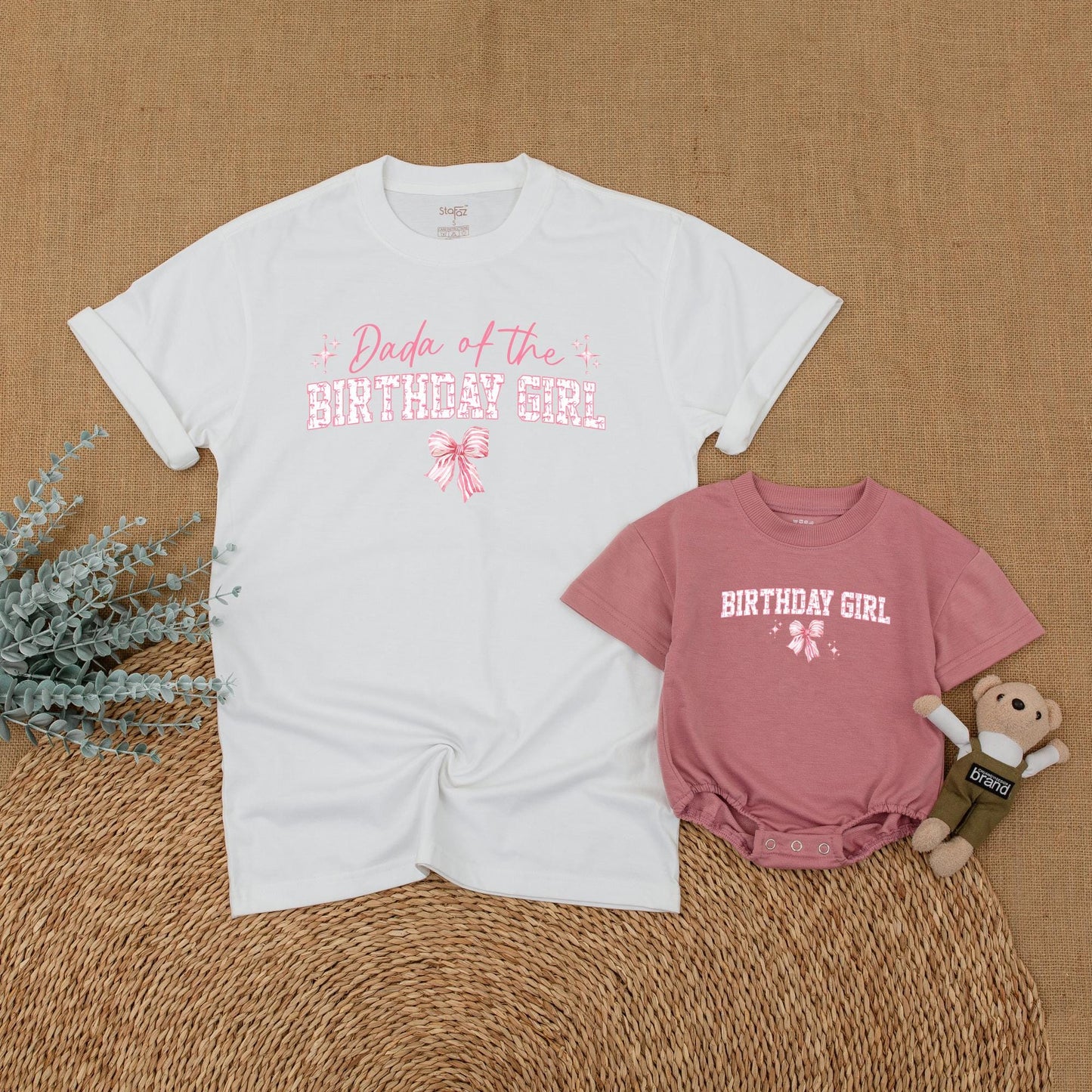 Matching Pink Bow Birthday Family Shirts: Mama, Dada, Sister & Birthday Girl Outfits! 1st Bday Party Gift