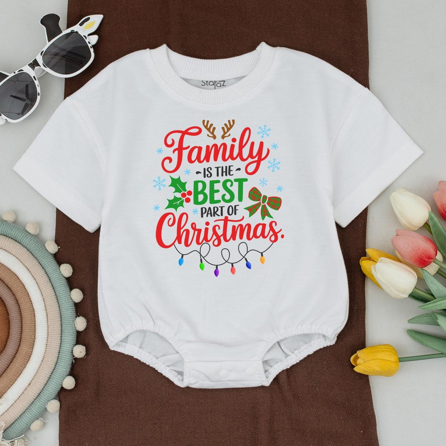 Family Christmas Lights Shirt, Best Part of Christmas Outfit, Cute Matching Holiday Tee, Mommy and Me Shirt, Newborn Gift, Festive Reindeer Antlers 136 chars