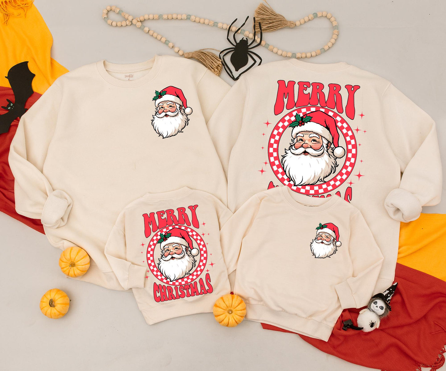 Retro Santa Christmas Sweatshirt Vintage Graphic Holiday Toddler Outfit Cozy Xmas Baby Romper Newborn Gift