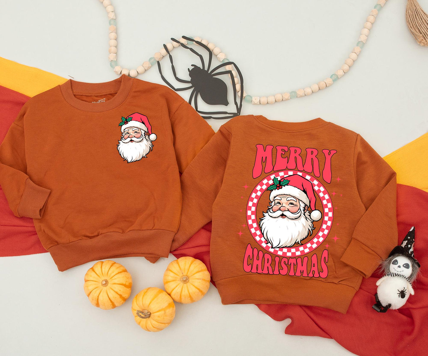 Retro Santa Christmas Sweatshirt Vintage Graphic Holiday Toddler Outfit Cozy Xmas Baby Romper Newborn Gift