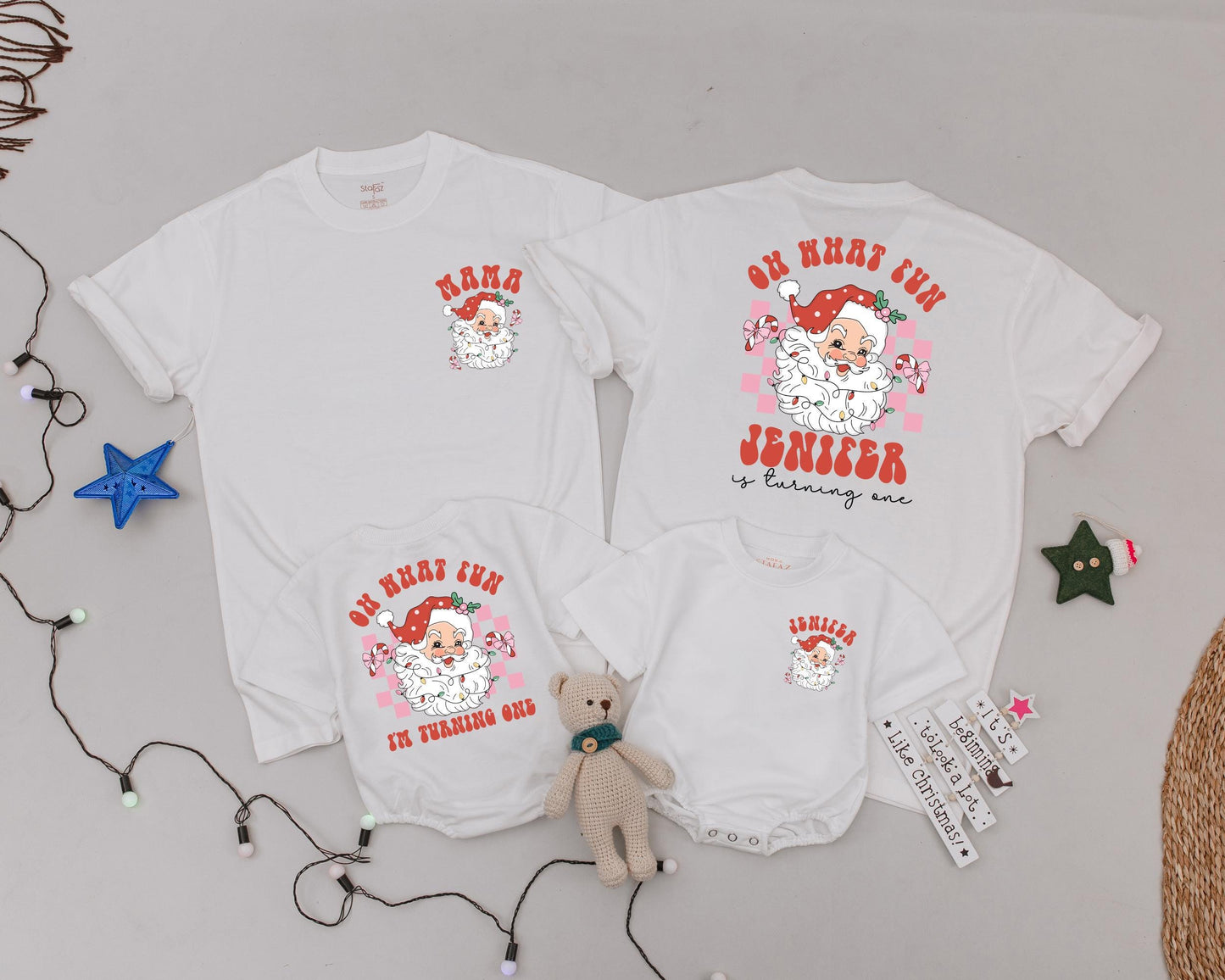 Vintage Santa Baby's First Christmas Shirt - Family Matching Outfit