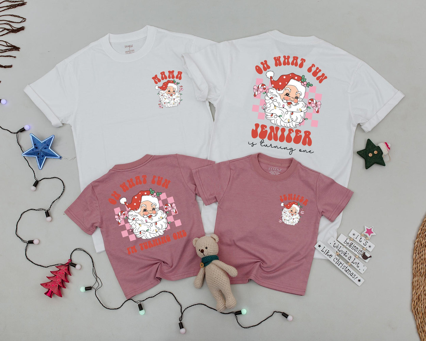 Vintage Santa Baby's First Christmas Shirt - Family Matching Outfit