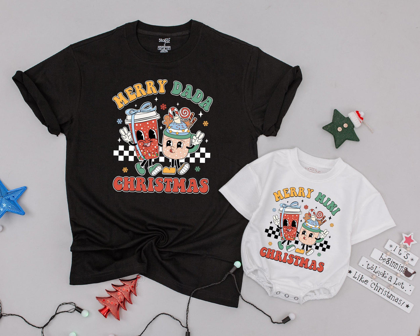 Family Matching Christmas Tees, Personalized Outfits, Mommy & Me
