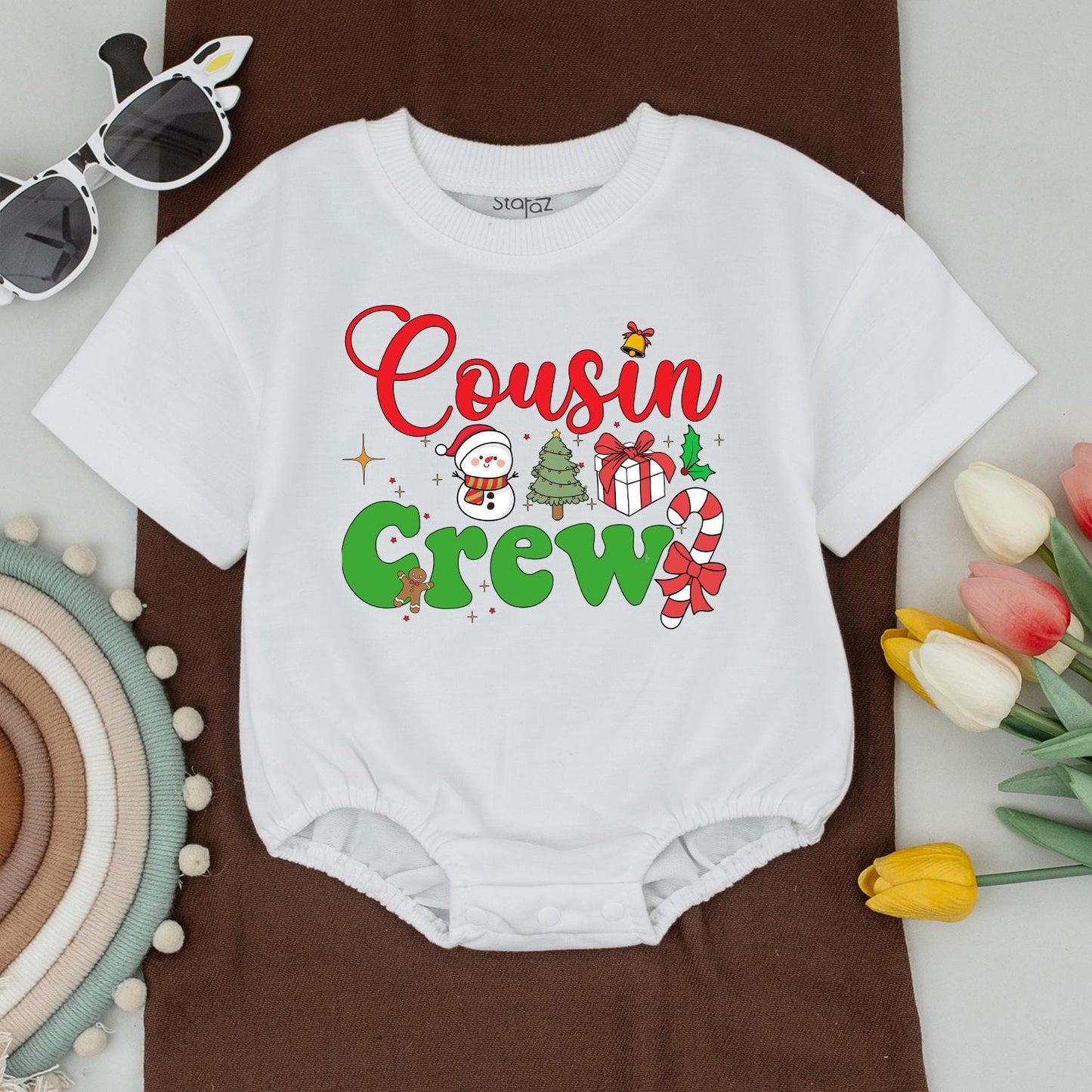 Cousin Crew Christmas Shirts: Festive Family Matching Outfits with Snowman, Tree, & Candy Cane Graphics for Toddler, Baby, and Kids Holiday Fun (138)