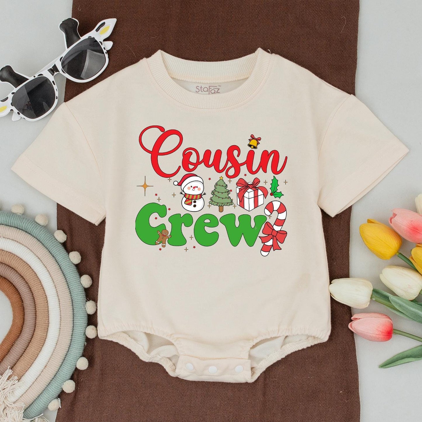 Cousin Crew Christmas Shirts: Festive Family Matching Outfits with Snowman, Tree, & Candy Cane Graphics for Toddler, Baby, and Kids Holiday Fun (138)