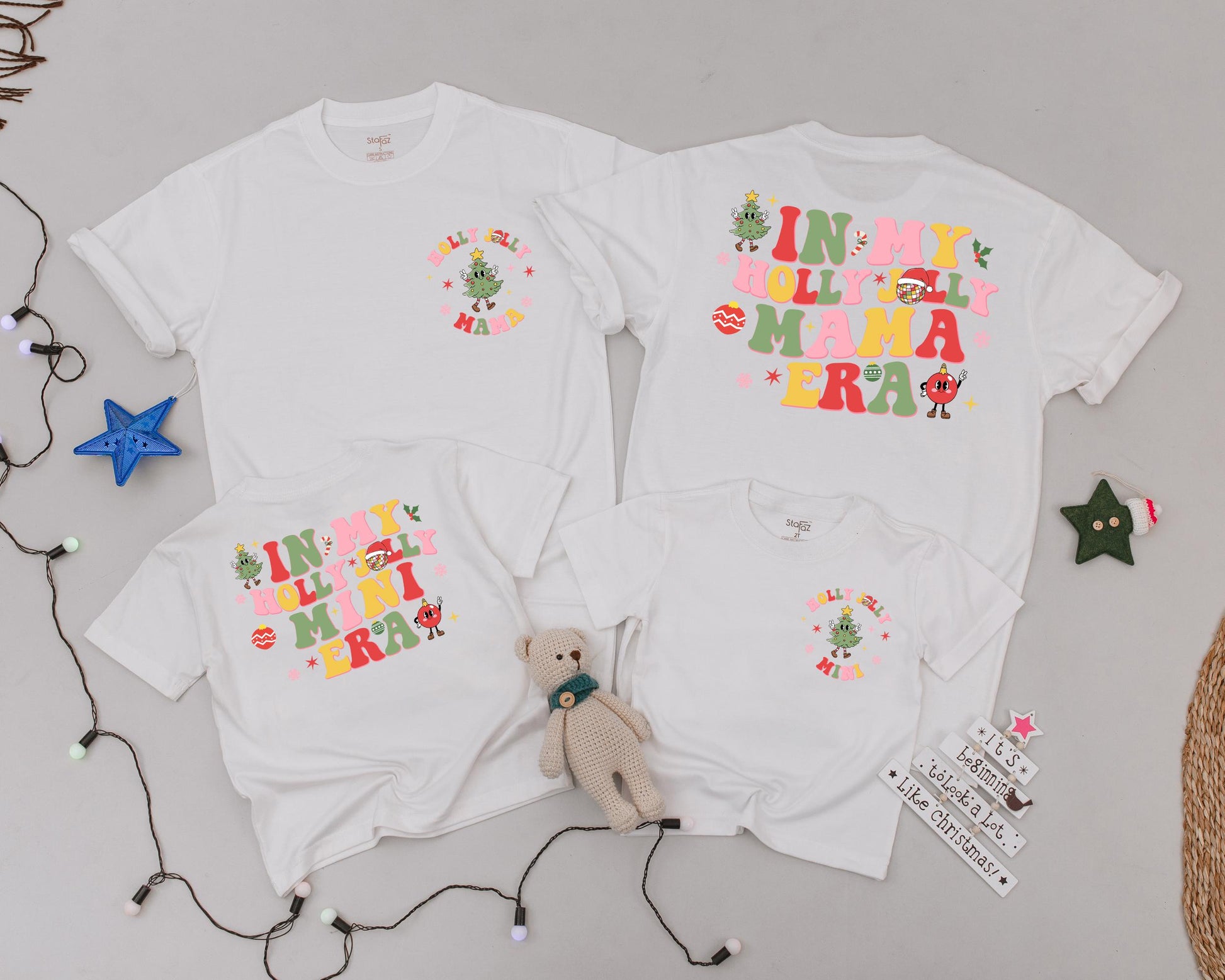 Vintage Personalized Christmas Shirts: Mommy and Me Matching Tees