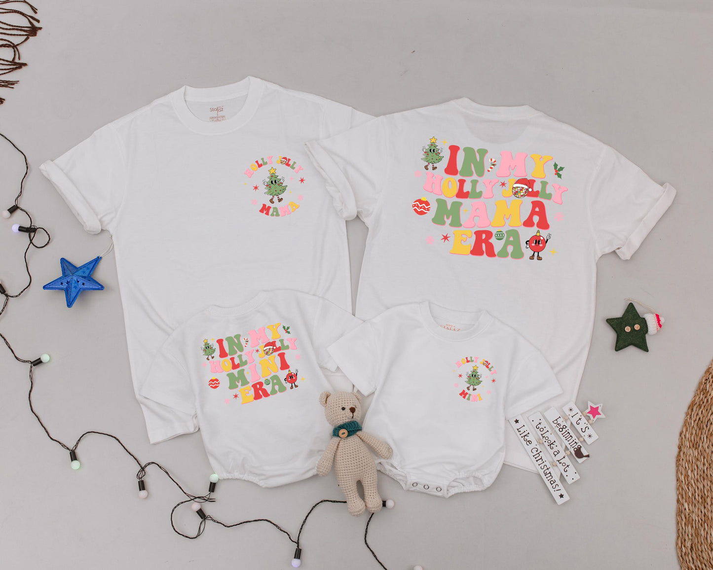 Vintage Personalized Christmas Shirts: Mommy and Me Matching Tees