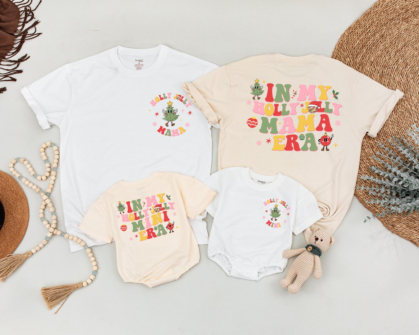 Vintage Personalized Christmas Shirts: Mommy and Me Matching Tees