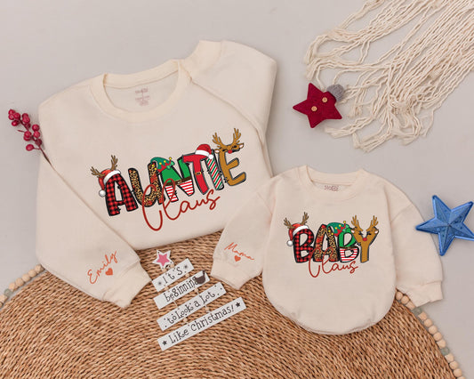 Matching Christmas Sweaters: Mama & Mini Claus, Festive Family Look