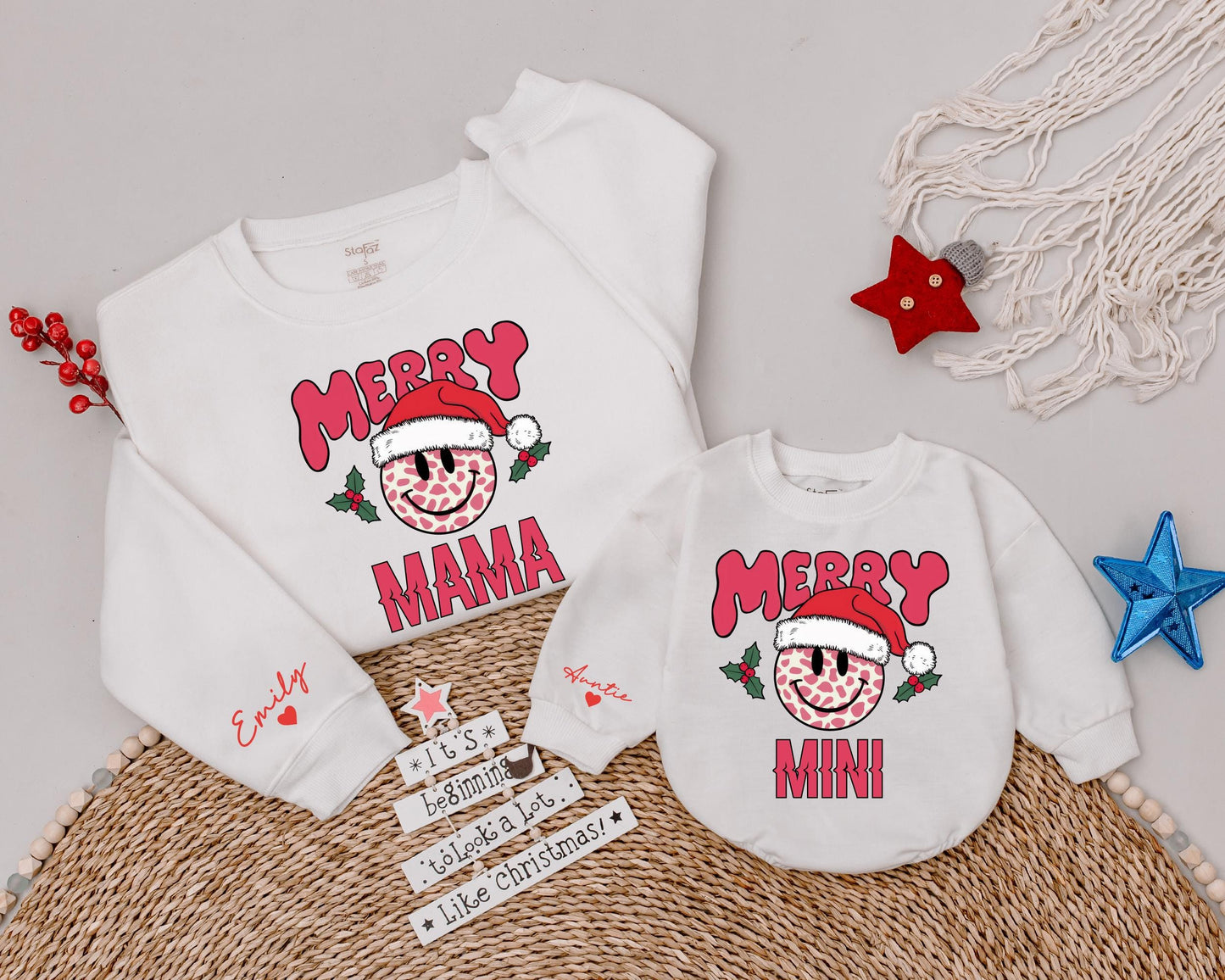 Matching Family Christmas Sweatshirts, Mommy and Me Holiday Outfits