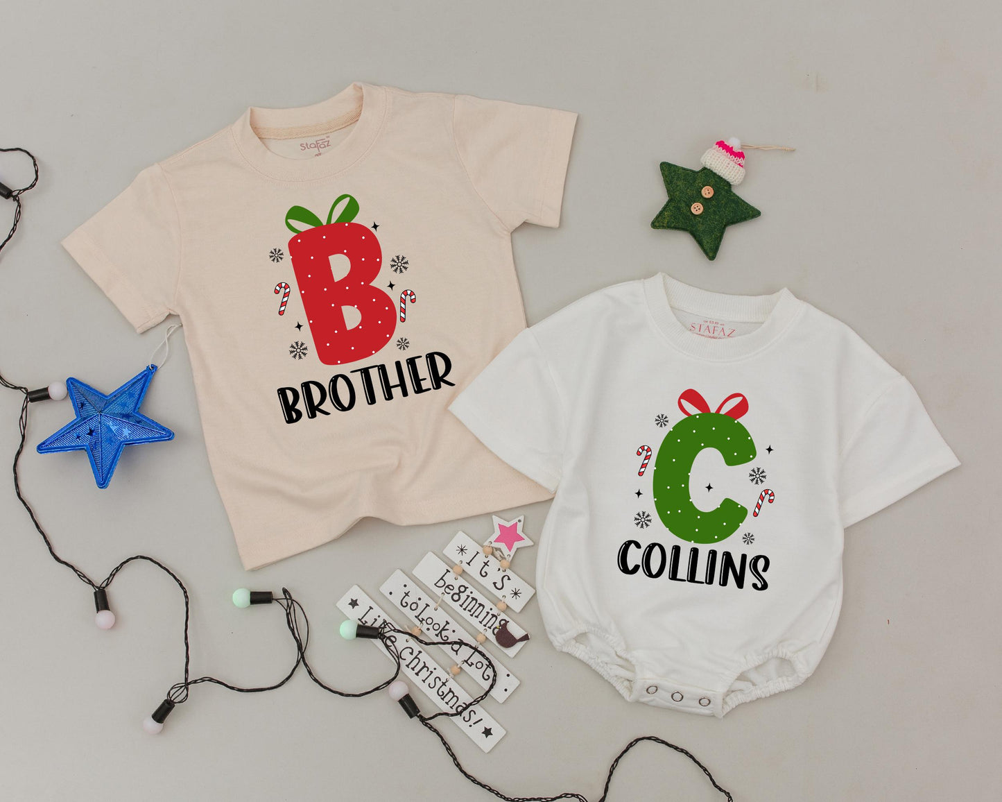 Custom Christmas Family Tees: Monogrammed Vintage Matching Outfits