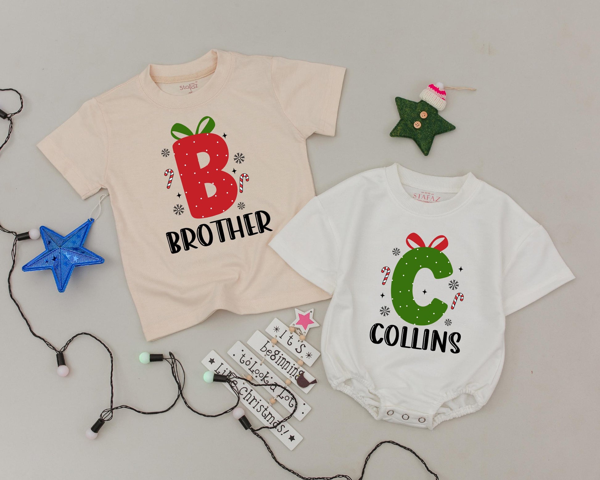 Custom Christmas Family Tees: Monogrammed Vintage Matching Outfits
