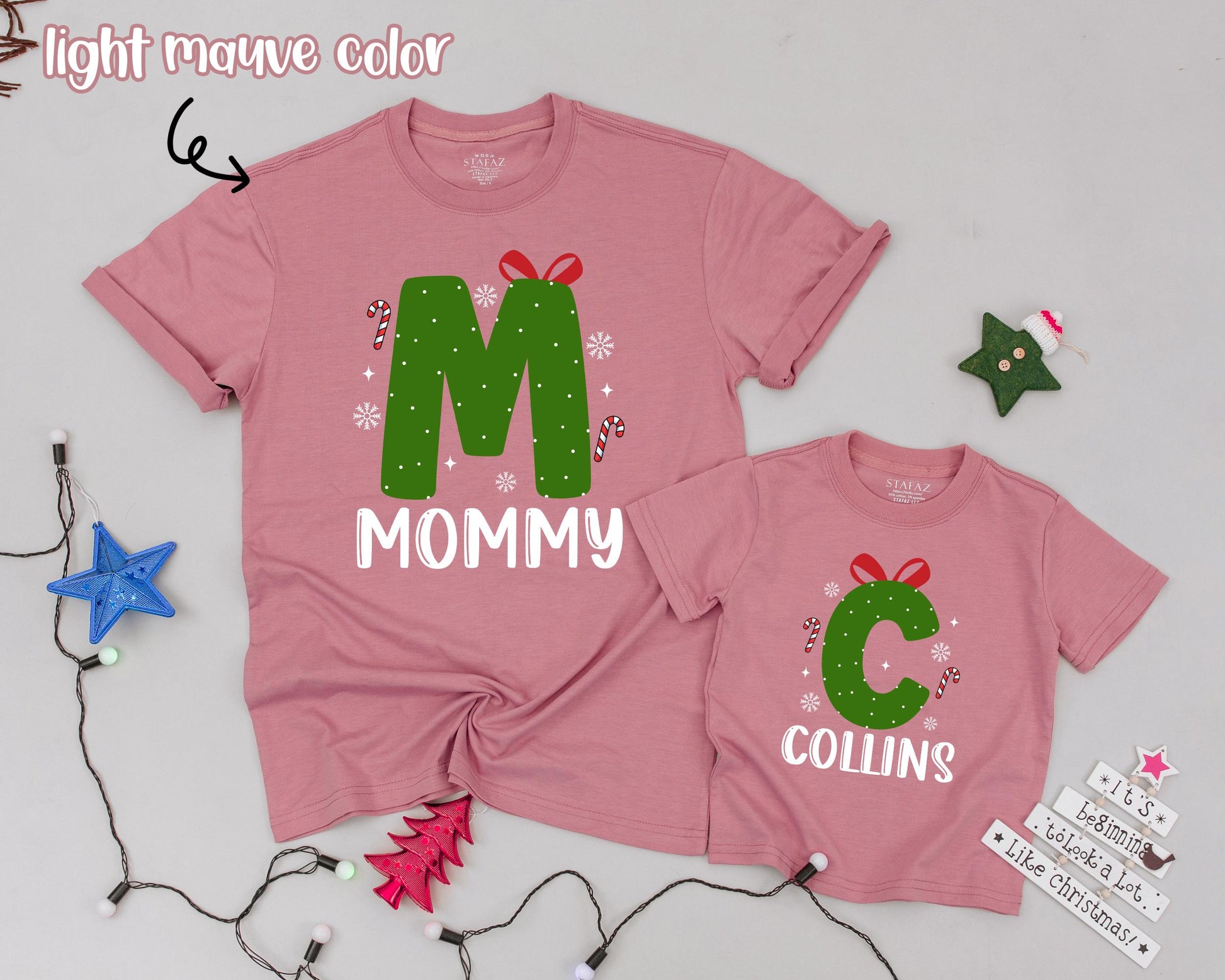 Custom Christmas Family Tees: Monogrammed Vintage Matching Outfits