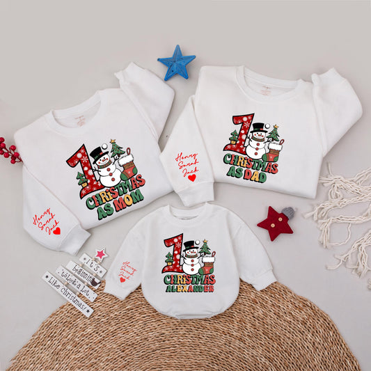 Funny Grandma Christmas Baby Romper 'You Gotta Come Get Me' Snowman Snowflake Design Personalized Names Sleeve Holiday Newborn Boy Girl Bodysuit Gift