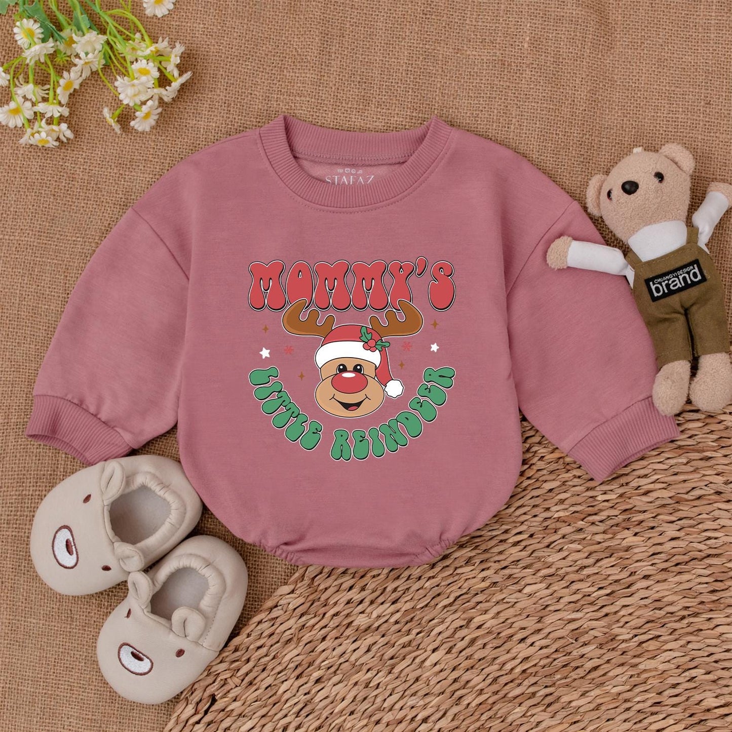Adorable Reindeer Bubble Romper - 1st Christmas Outfit & Shower Gift