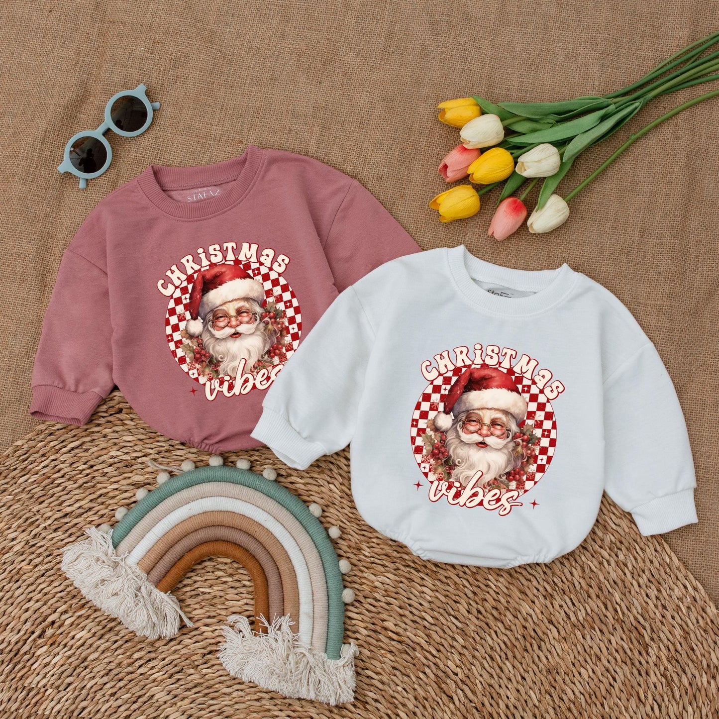 Vintage Santa Baby Romper: First Christmas Outfit & Newborn Gift