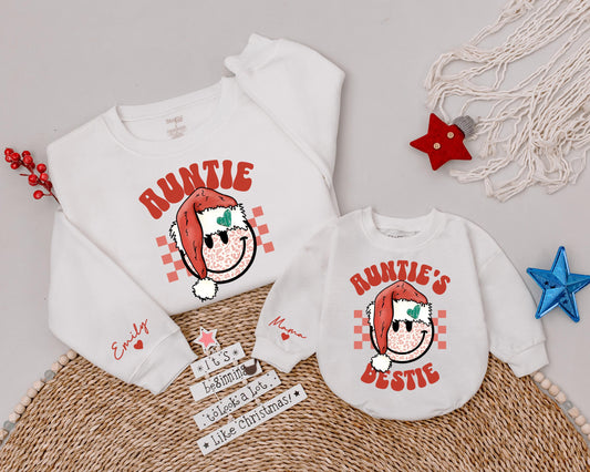 Auntie & Bestie Matching Christmas Sweatshirts - Family Gift Set