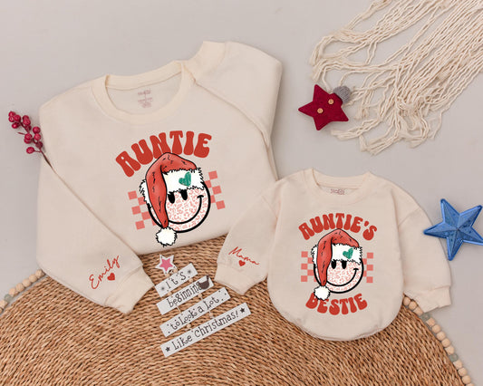 Auntie & Bestie Matching Christmas Sweatshirts - Family Gift Set