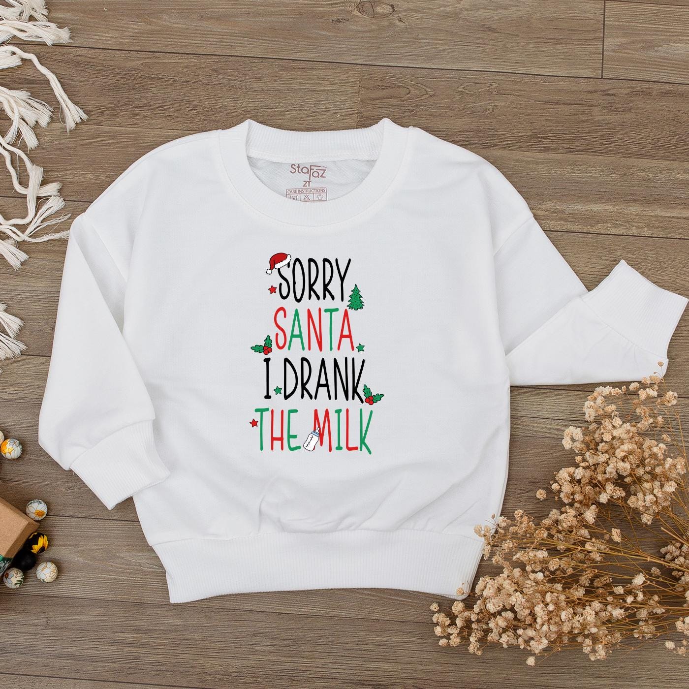 Sorry Santa I Drank The Milk Baby Romper Festive Red Green Christmas Outfit Cute First Christmas Bodysuit Long Sleeve Cozy Clothes