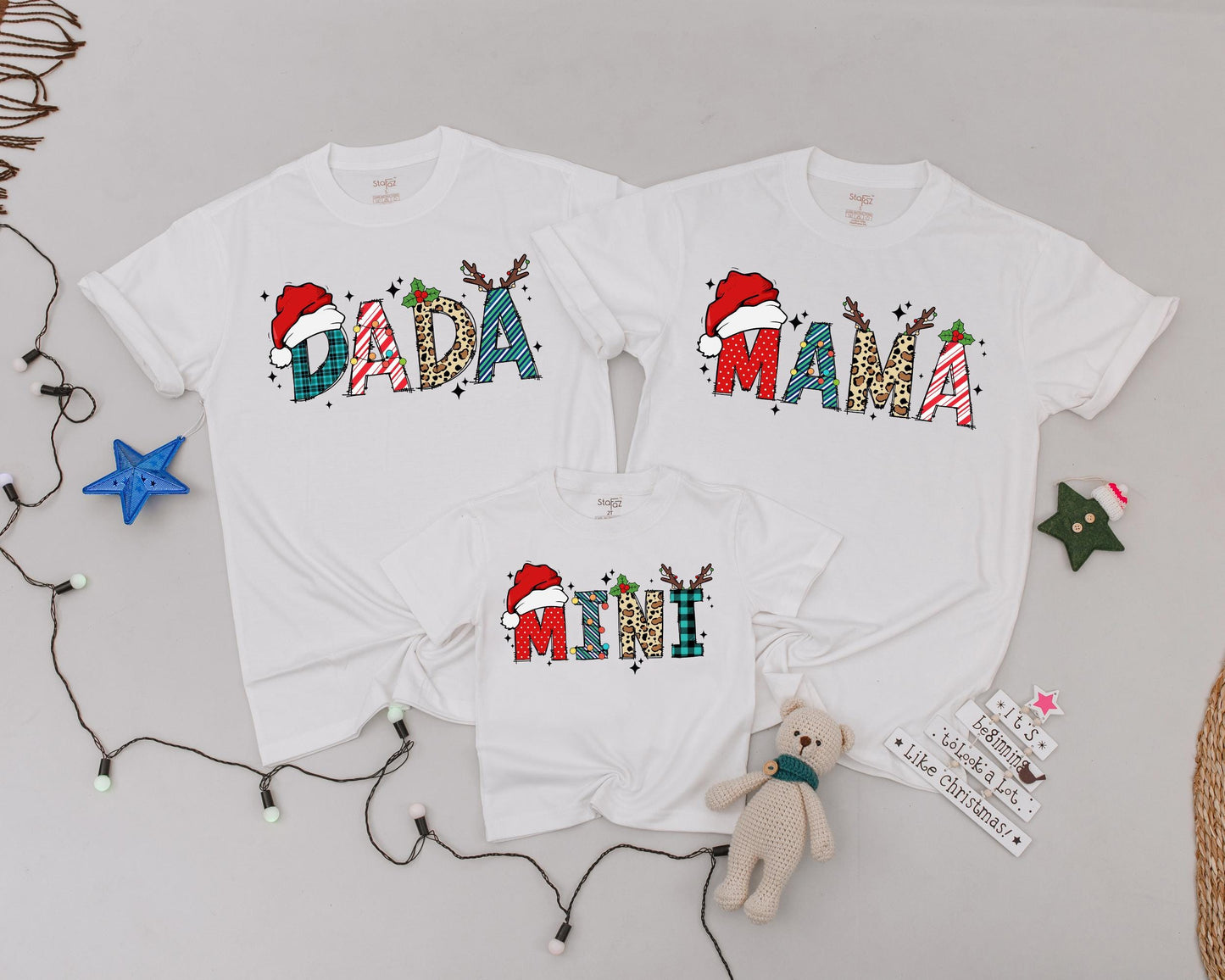 Personalized Vintage Christmas Shirts, Matching Family Holiday Outfits